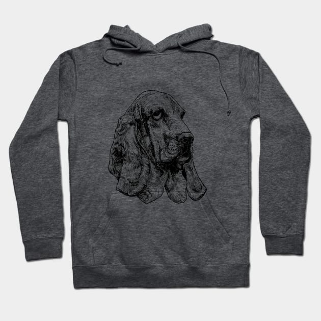 Basset hound dog drawing Hoodie by SakalDesign